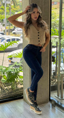 Jean Skinny, Tela Stretch, Tiro medio, Ref: 1944