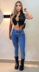 Jean Skinny, Tela Stretch, Tiro medio, Ref: 1977