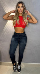 Jean Skinny, Tela Stretch, Tiro medio, Ref: 1991