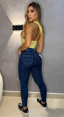 Jean Skinny, Tela Stretch, Tiro medio, Ref: 1994
