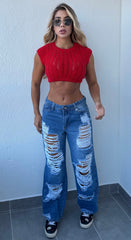 Jean Bota Recta, Tela Rígida, Tiro medio, Ref: 2063