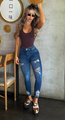Jean Skinny, Tela Stretch, Tiro medio, Ref: 1980