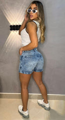 Falda Short, Tela rígida, Tiro medio, Ref: 1854