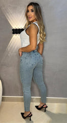 Jean Skinny, Tela Stretch, Tiro medio, Ref: 1978