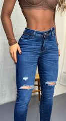 Jean Skinny, Tela Stretch, Tiro medio, Ref: 1994