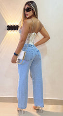 Jean Bota recta, Tela Rígida, Tiro medio, Ref: 2059