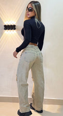 Jean Bota recta, Tela Rígida, Tiro medio, Ref: 2066