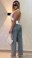 Jean Bota recta, Tela Rígida, Tiro medio, Ref: 2074