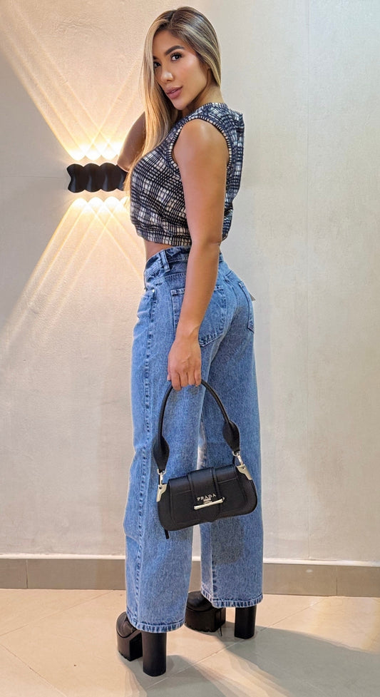 Jean Bota recta, Tela Rígida, Tiro medio, Ref: 2089