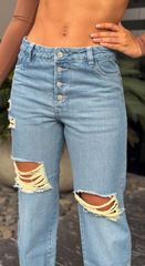 Jean Boyfriend, Tela Rígida, Tiro medio, Ref: 2813