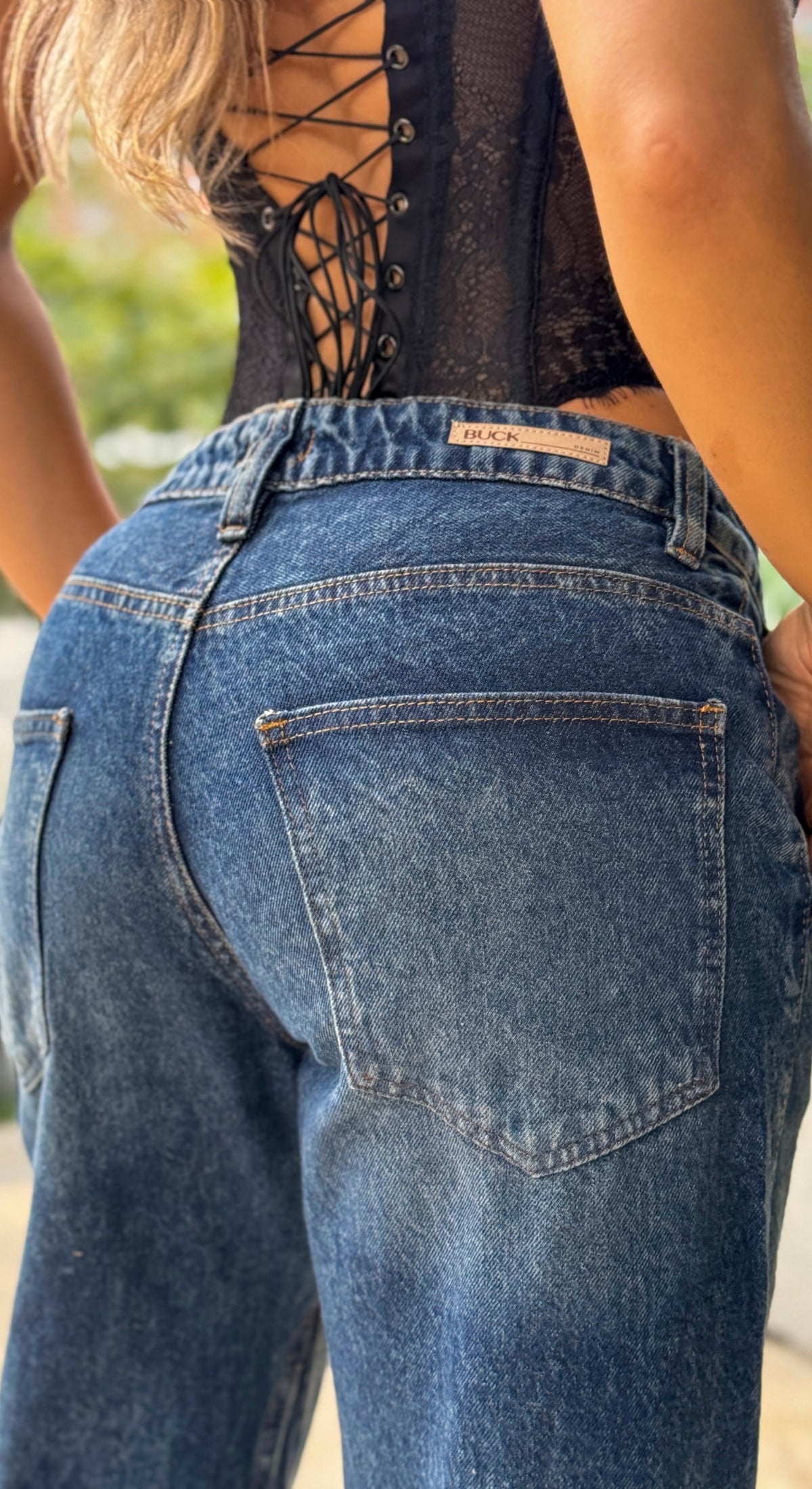 Jean wide leg BUCK JEANS dark blue