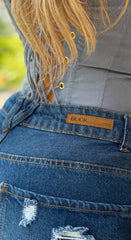 Jean Bota recta CON ROTOS BUCK JEANS