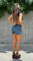 Falda Short, Tela stretch, Tiro medio, Ref: 1898