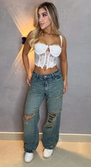 Jean Bota Recta, Tela Rígida, Tiro medio, Ref: 2410