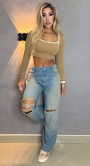 Jean Bota Recta, Tela Rígida, Tiro medio, Ref: 2458