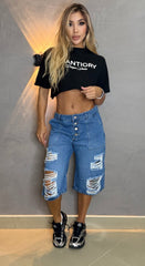 Maxibermuda, Tela rígida, Tiro medio, Ref: 2408