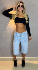 Maxibermuda, Tela rígida, Tiro medio, Ref: 2409