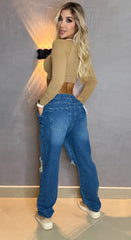 Jean Momfit, Tela rígida, Tiro medio, Ref: 2438